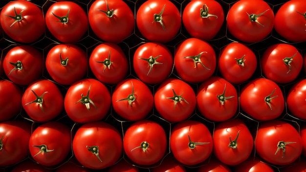 Un grappolo di pomodori rossi su un tavolo I pomodori sono di diverse forme e dimensioni