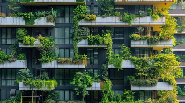 Un grattacielo coperto di verde con balconi un capolavoro di design urbano AIG41