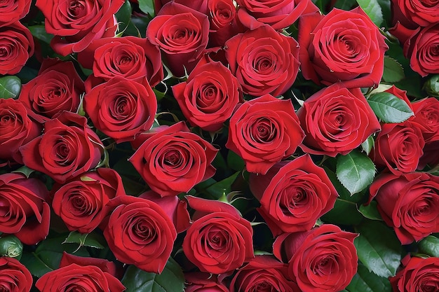 Un grosso mazzo di rose rosse