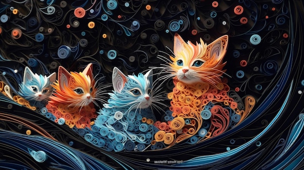 Un gruppo di adorabili gattini