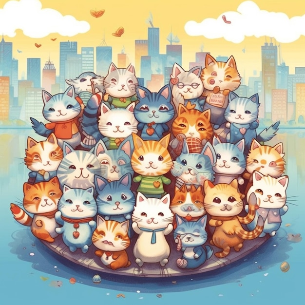 Un gruppo di adorabili gattini