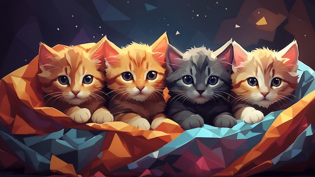 Un gruppo di adorabili gattini