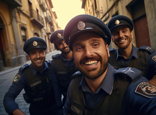 Un gruppo di agenti di polizia