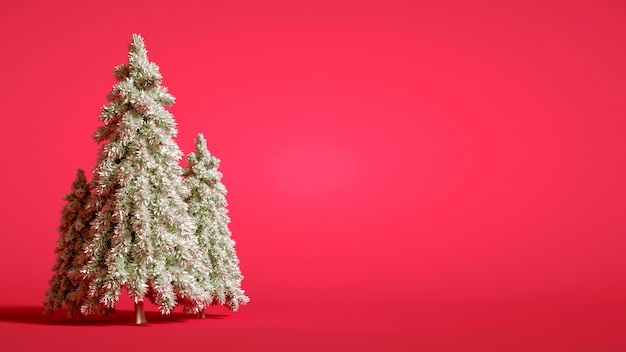 Un gruppo di alberi di Natale con copia spazio
