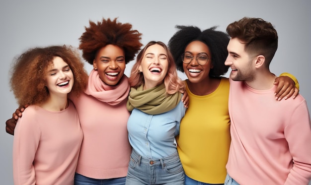 un gruppo di amici che sorridono e posano per una foto