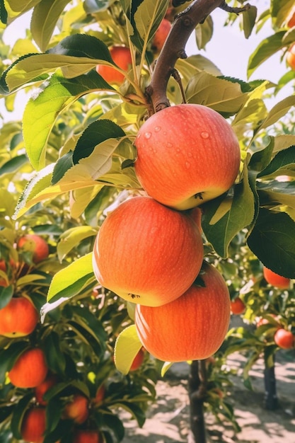 un gruppo di arance appese a un albero