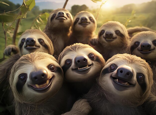 Un gruppo di bradipi