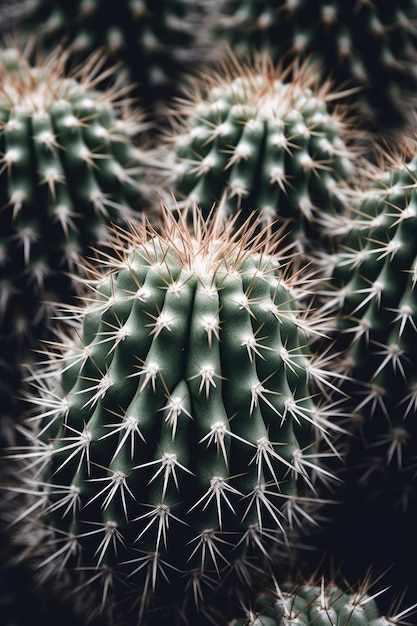 un gruppo di cactus con spine