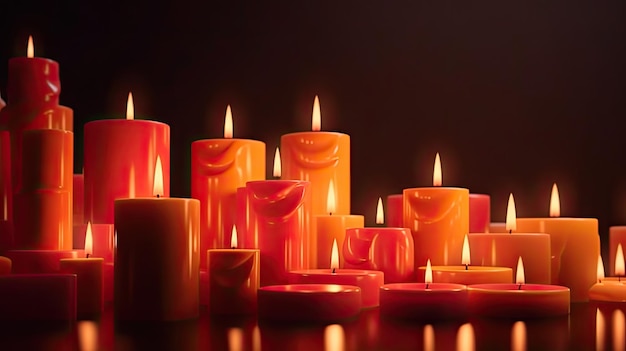 Un gruppo di candele rosse con la parola candela sul davanti.