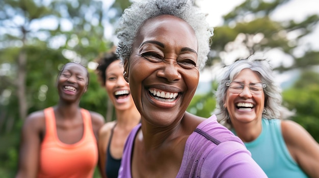 Un gruppo di donne che si divertono insieme all'aperto