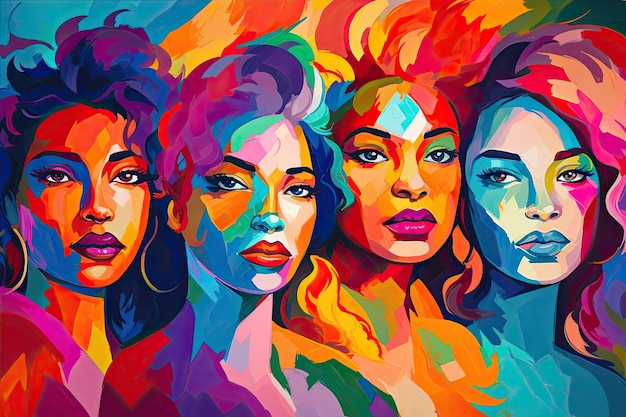 un gruppo di donne con diversi colori di capelli