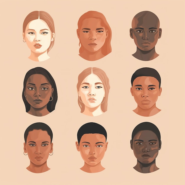 Un gruppo di donne multietniche illustrazione