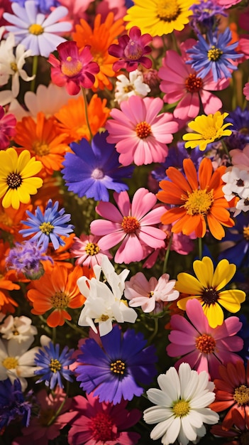 un gruppo di fiori colorati