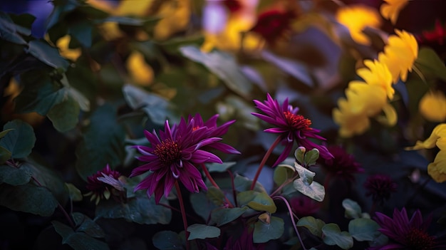 Un gruppo di fiori viola