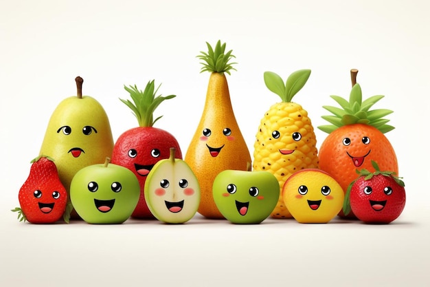 un gruppo di frutti tra cui mele, pere e melone.