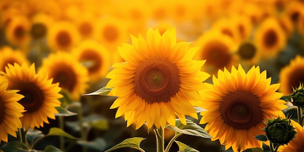 Un gruppo di girasoli