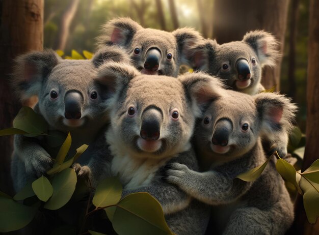 Un gruppo di koala