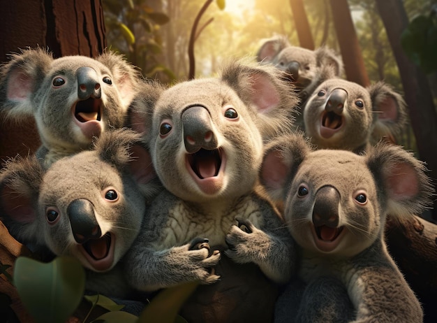 Un gruppo di koala