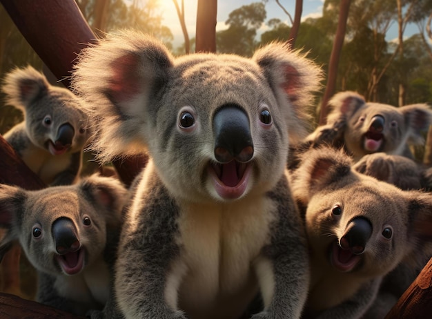 Un gruppo di koala