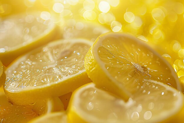 un gruppo di limoni affettati