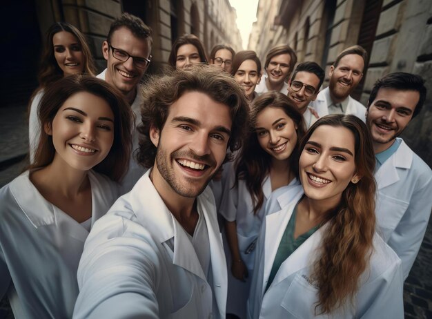 Un gruppo di medici in camice bianco