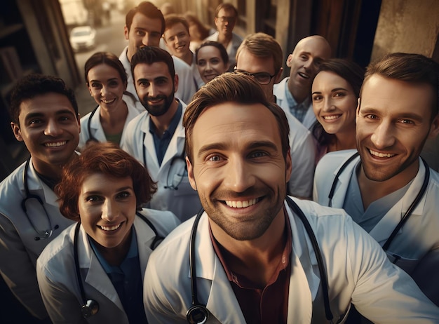 Un gruppo di medici in camice bianco