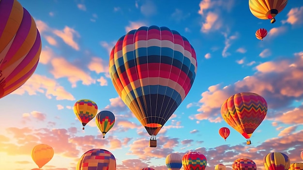 un gruppo di mongolfiere nel cielo