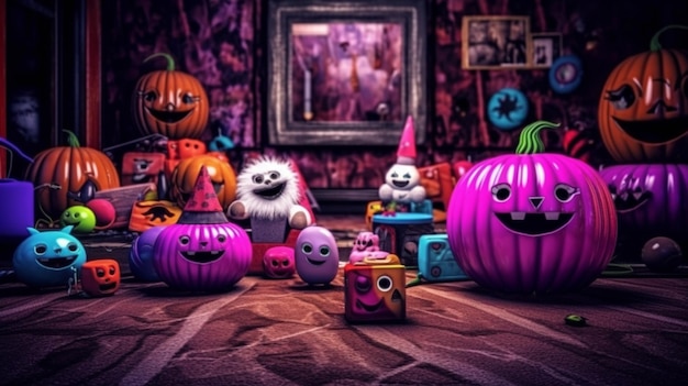 Un gruppo di mostri per halloween