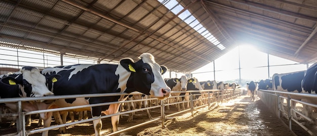 un gruppo di mucche in piedi in un recinto