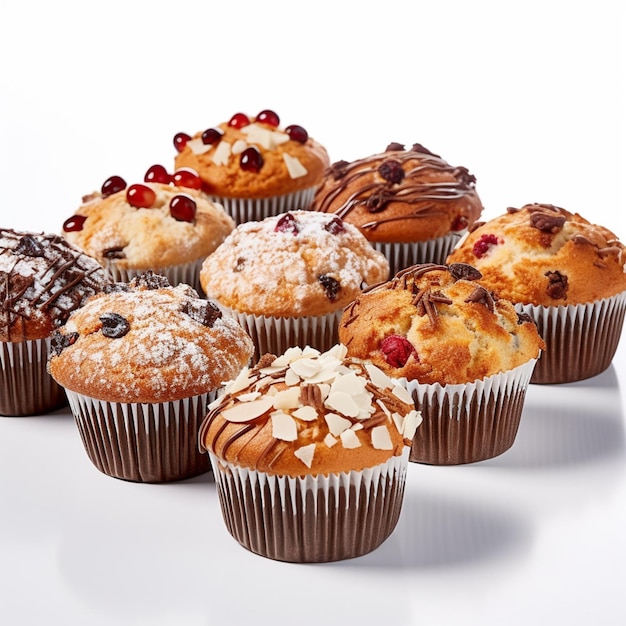 Un gruppo di muffin con gusti diversi