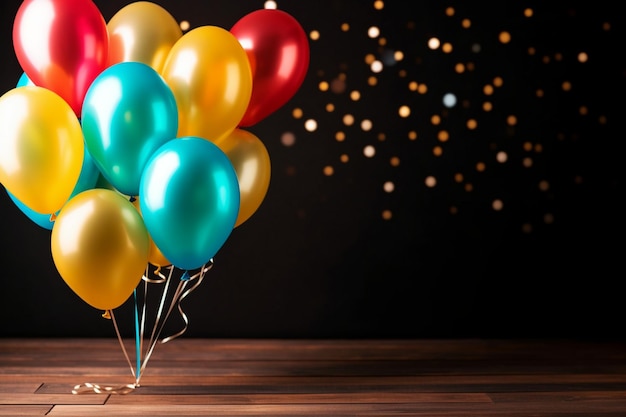 un gruppo di palloncini seduti in cima