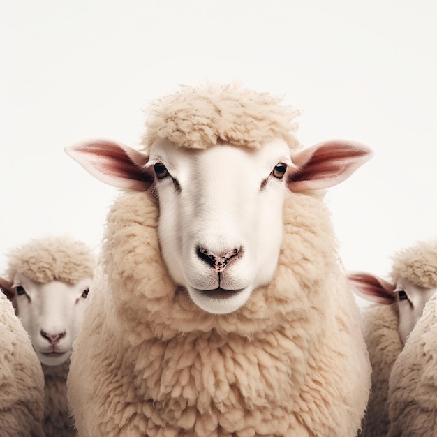Un gruppo di pecore che fissano la telecamera