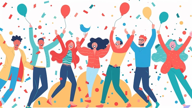 Un gruppo di persone che festeggia a una festa