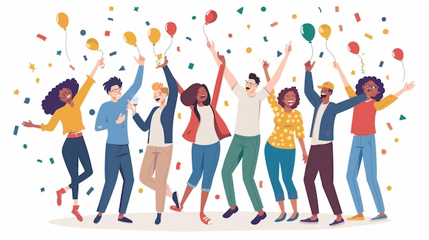 Un gruppo di persone che festeggia a una festa
