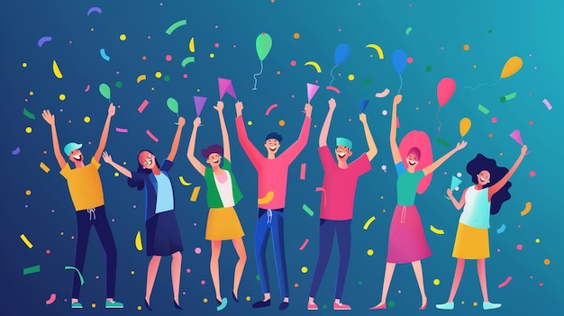 Un gruppo di persone che festeggia a una festa