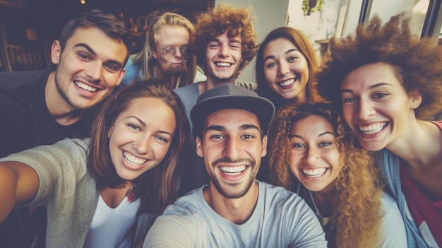 un gruppo di persone con un uomo in cappello e un cappello con un gruppo di gente che sorride