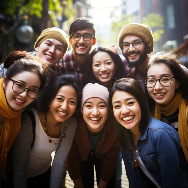 un gruppo di persone sta sorridendo e posando per una foto