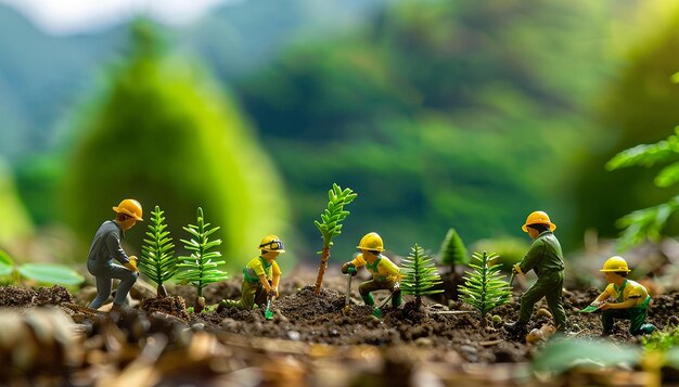 un gruppo di piccole piante che crescono nel suolo