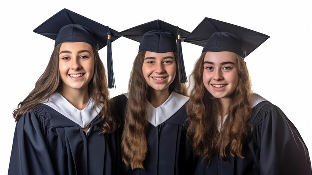 un gruppo di ragazze con la testa girata di lato, una di loro indossa un berretto e un vestito.