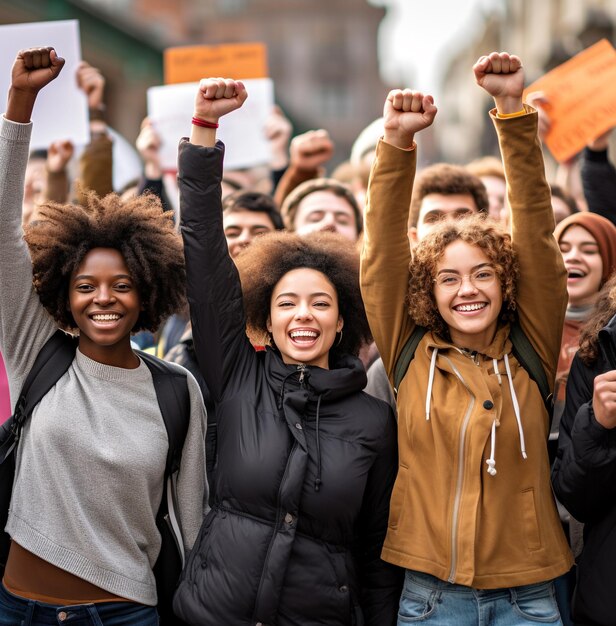 Un gruppo di studenti che protestano per una causa immagini della Giornata Mondiale degli Studenti