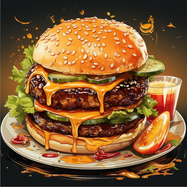 un gustoso e grande menu di hamburger