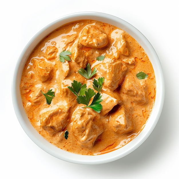 Un gustoso piatto di curry di pollo al burro della cucina indiana