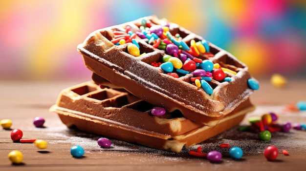 Un gustoso spuntino di waffle.