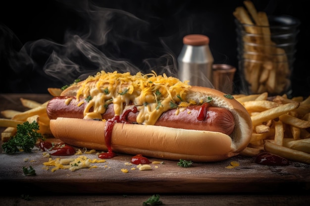 Un hot dog irresistibile sulla trafficata strada di New York.