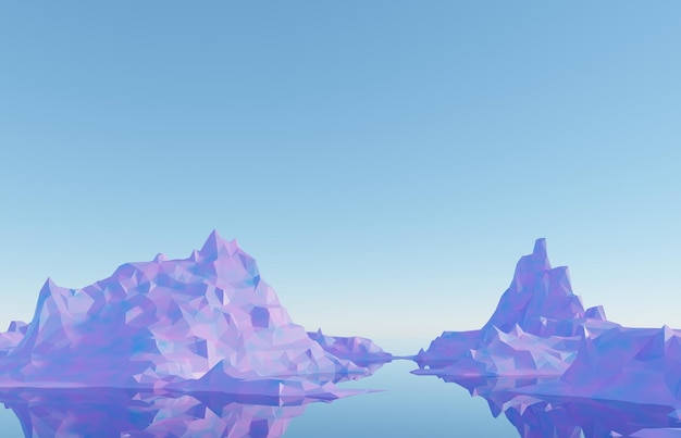 Un iceberg blu con uno sfondo di cielo blu