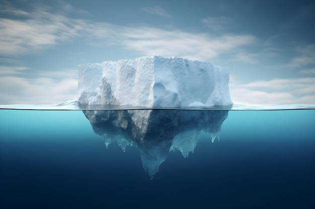 Un iceberg nell'acqua