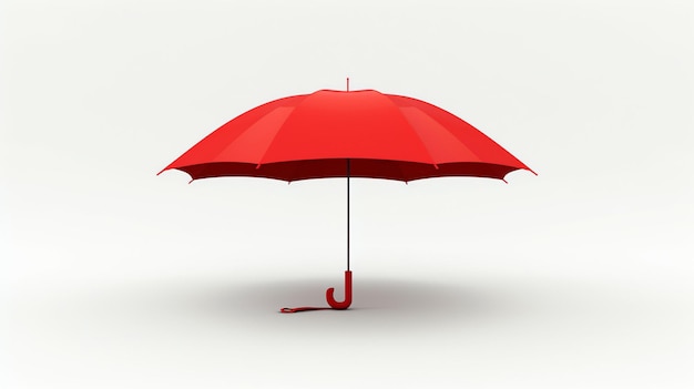 Un'icona 3D vibrante di un ombrello rosso che aggiunge un tocco di colore e sofisticazione a qualsiasi disegno Questa immagine accattivante isolata su uno sfondo bianco pulito è perfetta per visualizzare