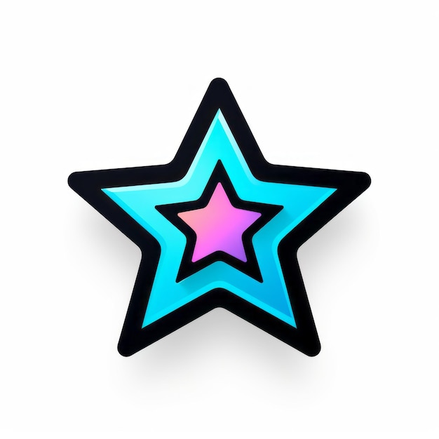 un'icona a forma di stella blu e rosa su sfondo bianco