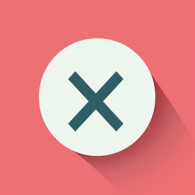 un'icona piatta raffigurante una x su sfondo rosa