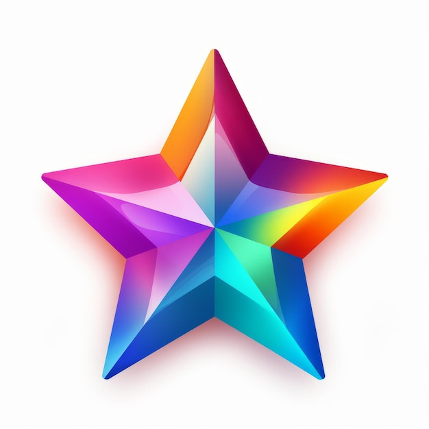 un'icona raffigurante una stella color arcobaleno su sfondo bianco